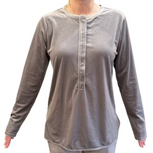 Lauren Ralph Lauren Gray Velvet Tunic Top